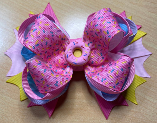 Sprinkle Pink Donut Hair Bow