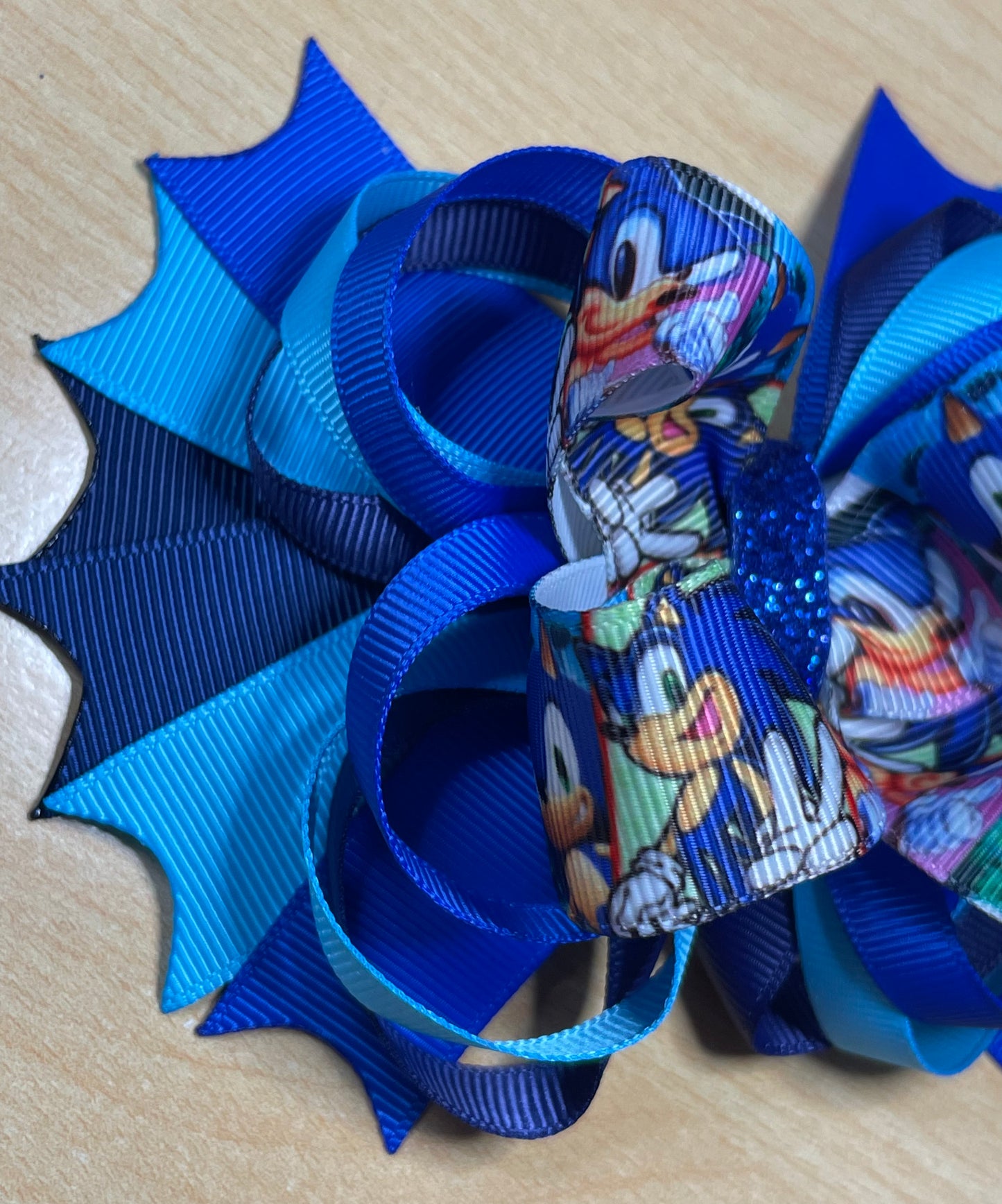 Sonic Blue Fast Hedgehog Inspired Hair Bow