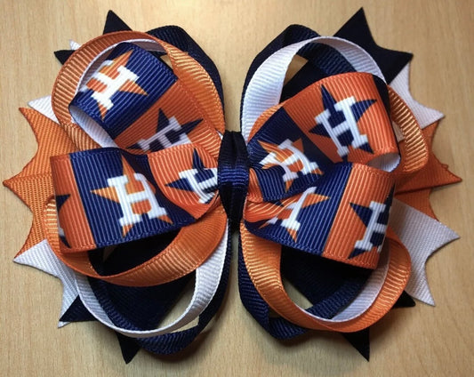 Houston Astros Baseball Inspired Hair Bow