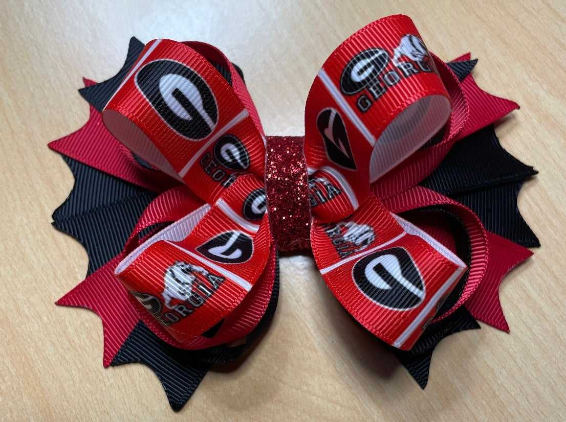 Georgia Bulldogs Inspired Hair Bow