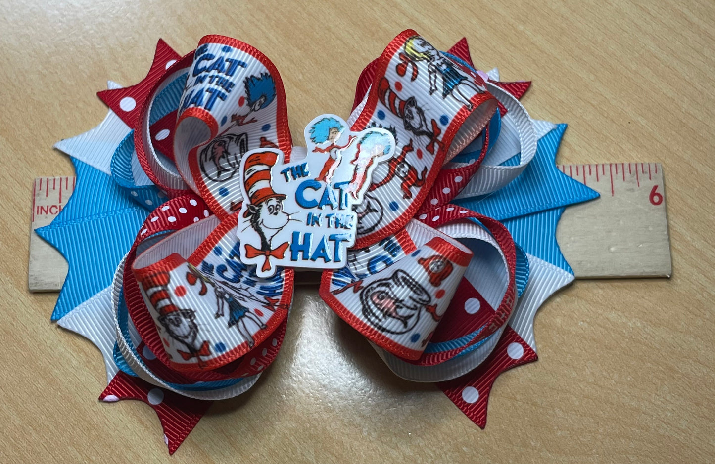 Dr. Seuss Cat in the Hat Inspired Hair Bow