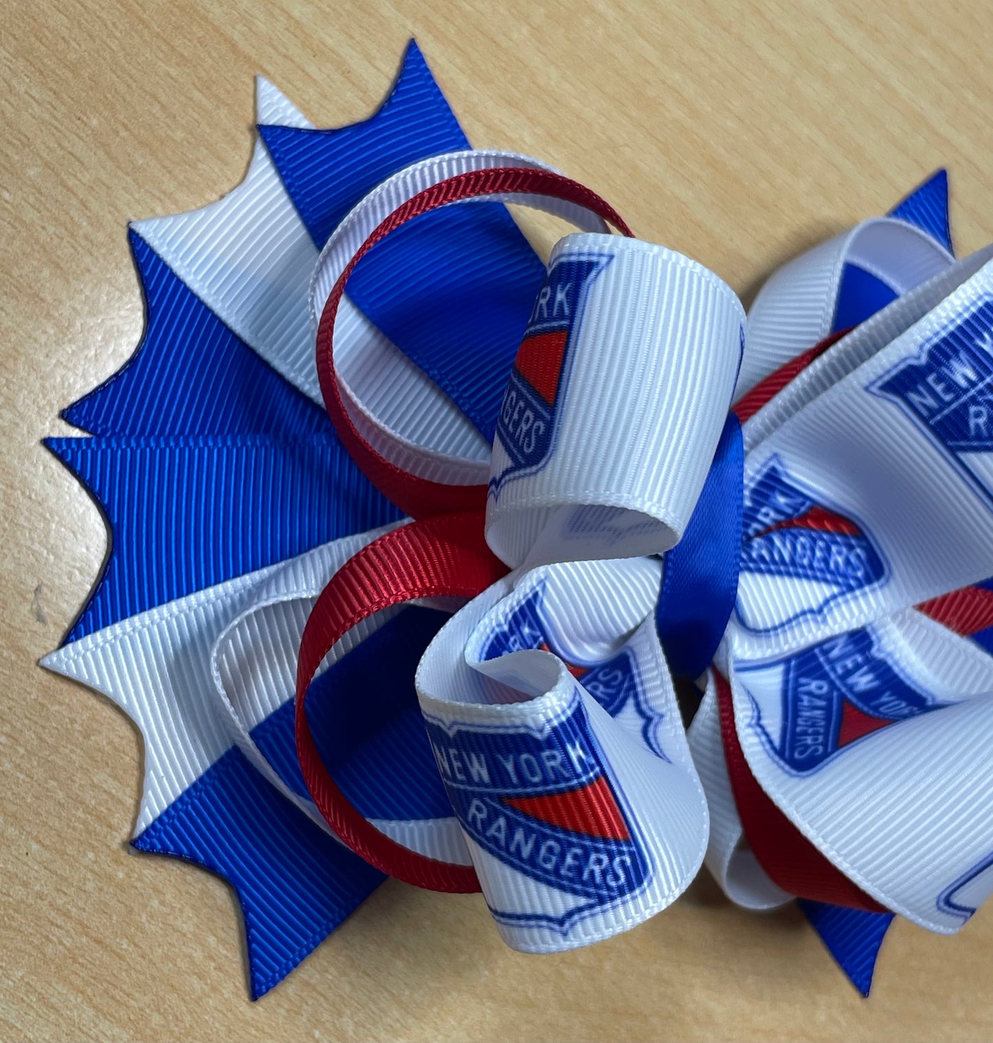 New York Rangers Hockey Inspired Hair Bow