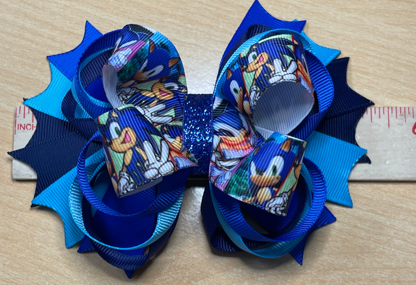 Sonic Blue Fast Hedgehog Inspired Hair Bow