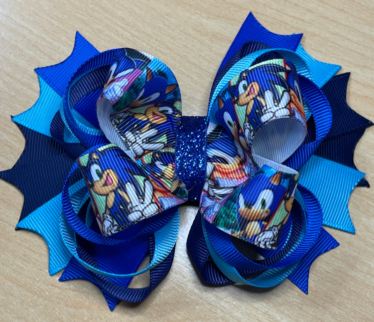 Sonic Blue Fast Hedgehog Inspired Hair Bow