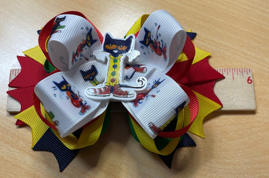 Pete the Cat Inspired Hair Bow