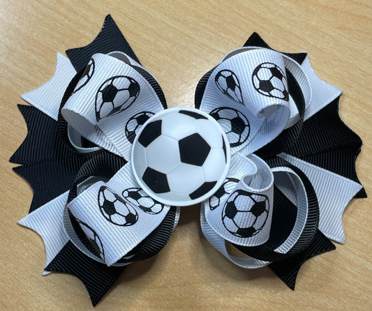 Soccer Inspired Hair Bow